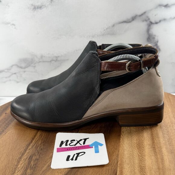 Women’s US 10-10.5 EU 41-NAOT Kasmin Brown Leather Cutout Ankle Bootie Buckle - Picture 1 of 9